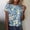 Multicolor, variant on Sexlip Women's Blue Daisy Printed Short Sleeve Top Stylish Design Lightweight Material Daily Casual Wear Multicolor XL
