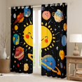 thumbnail image 2 of Manfei Cute Cartoon Planet Black Out Curtains,Kawaii Sun Curtains Pack of 2 (42x63 Each),Colorful Universe Galaxy Bedroom Curtains For Boys Teens,Super Cozy Room Decor, 2 of 6