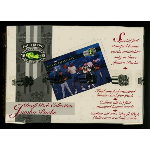 1992 Classic Draft Picks Four Sport Jumbo Packs Box