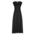 thumbnail image 4 of Robes d'Été pour Femmes Mode d'Été Manches Courtes Camisole Unie Bretelles Col Rond Robe de Soirée pour Femmes Élégante Classe en Liquidation, 4 of 4