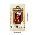 thumbnail image 3 of HomeDM Christmas Door Banner - 71×35 Inch Christmas Door Cover Decorations Xmas Tree Pattern Fireplace Front Door Backdrop Window Cover, 3 of 6
