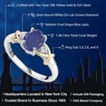 thumbnail image 3 of Gem Stone King 1.48 Ct Oval Blue Lapis E-F Lab Grown Diamond 925 Silver and 10K Yellow Gold Ring, 3 of 6