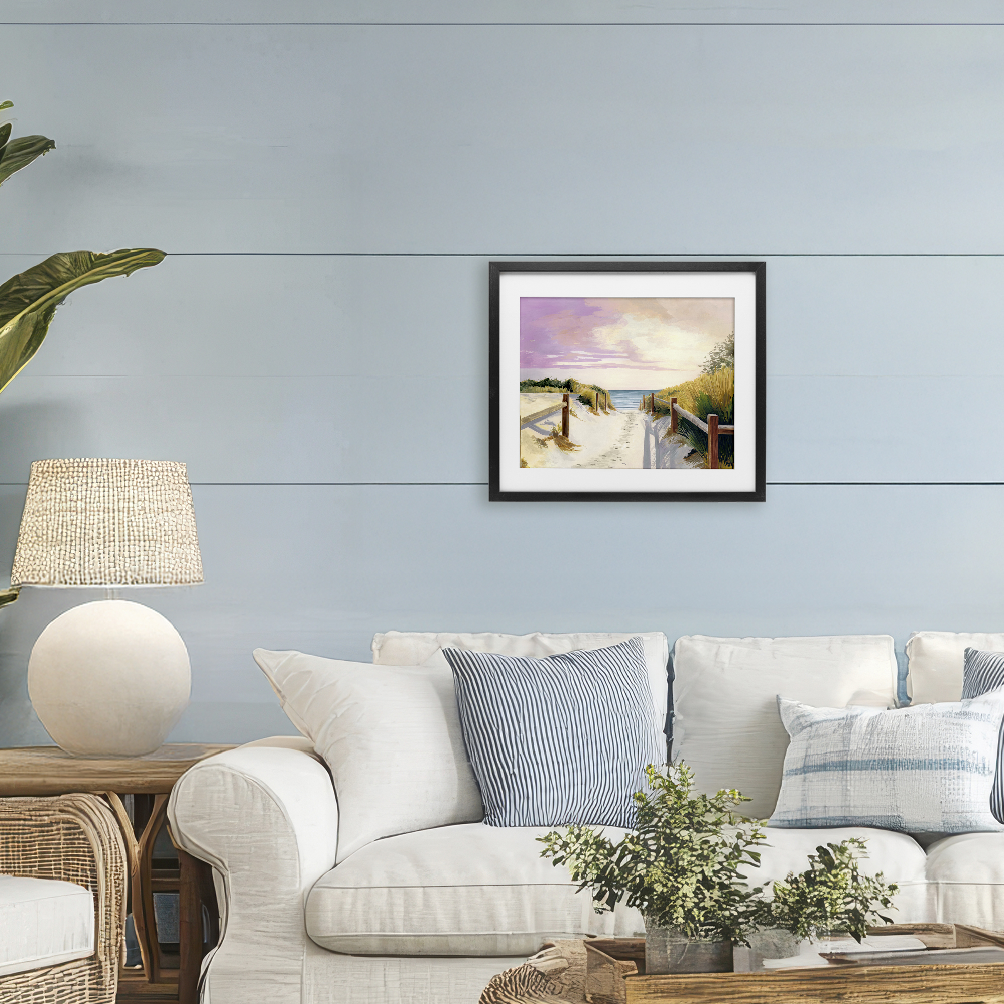 Cottesloe Beach Pathway Black Framed Print Under Glass, design by Courtney Haley