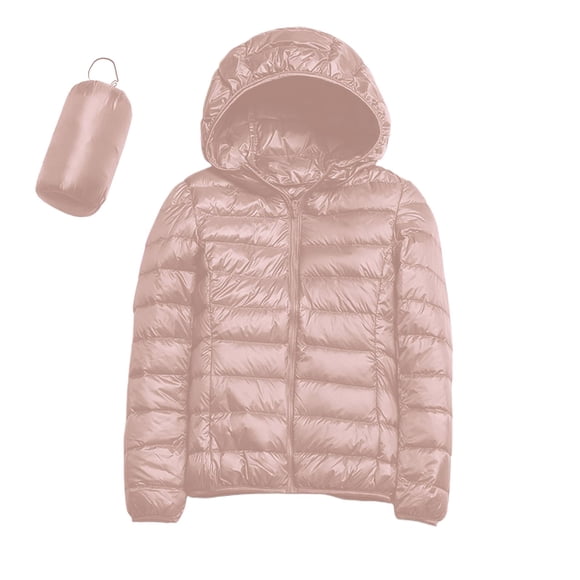 HBFAGFB Winter Coats for Women Lightweight Hooded Windproof Slim Fit Warm Down Jackets Light Pink Size XXL