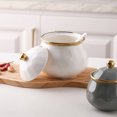 thumbnail image 3 of European Style Sugar Bowl With Ceramic Spoon, Sugar Container, Sugar Bowls For Countertop, Salt Container With Spoon-White-580ml/20.4oz, 3 of 7