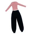 thumbnail image 3 of Ropa para muñeca femenina a escala 1/6, hecha a mano, camisa de manga larga con pantalones casuales Rosa y negro, 3 of 9