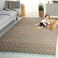 thumbnail image 3 of SAFAVIEH Cape Cod Fallon Geometric Area Rug, Light Blue/Natural, 5' x 8', 3 of 11