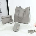 thumbnail image 3 of Funie 4 Pcs Sac à Main Mode Femme Texture Litchi Sac Bandoulière Pochette Porte-Cartes, 3 of 8