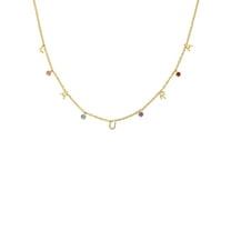 Personalized Planet Women's Dainty Name with Birthstones Choker Necklace
