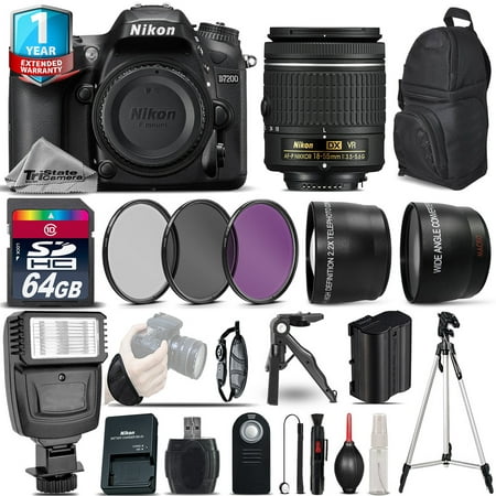 Nikon D7200 DSLR Camera + 18-55mm VR + 1yr Warranty + Filters + 64GB -Saving