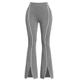 thumbnail image 5 of Noric Women Stripe Split Flare Yoga Pants High Waist Stretch Bootcut Slim Fit Casual Workout Jogging Daily Trousers, 5 of 6