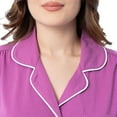thumbnail image 3 of Fruit of the Loom Women's Pipped Button Down Sleep Set, Radiant Orchid, Medium, 3 of 6