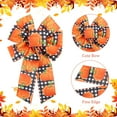 thumbnail image 6 of Fall Bows Thanksgiving Bows for Wreath Fall Decoration for Home Orange Ribbon Gift Bows Buffalo Plaid Check Pre-Tied Swag Bows Indoor Outdoor Décor  9PCS Design 9, 6 of 7