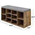 thumbnail image 5 of Shoe Benches for Entryway with Storage, 10 Compartments Shoe Rack Bench with Storage, Shoe Bench Storage with Cushion Seat for Living Room Entryway Hallway Adjustable Shelves Shoe Shelf, 5 of 7