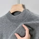 thumbnail image 3 of Suéter de color puro para hombre, suéter holgado de cuello alto de invierno, suéter grueso y cálido, ajuste holgado, 3 of 6