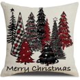 thumbnail image 2 of Christmas Decorative Throw Pillow Covers, Set of 2 Tree Pillowcases for Christmas Home Living Room Sofa Couch Decorations, 18 x 18 inches, 2 of 4