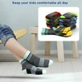 thumbnail image 2 of Boys Crew Socks Novelty Plaid Kids Multiple Colour Elastic Mid Cut Toddler Socks Fashion Casual Breathable Boy Sport Socks 12 Pairs for 2-14 Years Children, 2 of 5