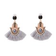 thumbnail image 1 of Pendientes de moda para mujer, pendientes de borla simples en forma de abanico, regalo de joyería (gris), 1 of 3