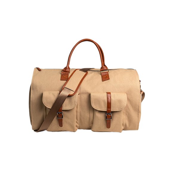 Decodeary Sac de Voyage Convertible en PU Matériaux Imperméables pour Voyage Facile Peut Aussi Se Convertir en Suspension Brun Foncé
