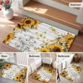 thumbnail image 5 of Entryway Rug 2'x3', Farmhouse Sunflower Small Rug for Kitchen Bathroom Door Mat Indoor Entrance, Vintage Daisy Butterflies Gray Wood Non-Slip Area Rugs Floor Mats Carpet Front Door Rugs, 5 of 8