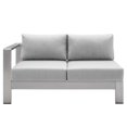 thumbnail image 3 of Modway Shore Fabric & Aluminum Outdoor Patio Left Arm Loveseat in Silver & Gray, 3 of 4