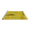 thumbnail image 2 of Ahgly Company Machine Washable Indoor Round Patchwork Yellow Transitional Area Rugs, 5' Round, 2 of 4