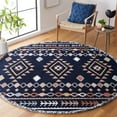 thumbnail image 2 of SAFAVIEH Marrakesh Lemoine Southwestern Polyester Area Rug, Navy/Multi, 6'7" x 6'7" Round, 2 of 8