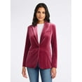 thumbnail image 2 of Sofia by Sofia Vergara Women's and Women's Plus Size Single Breasted Velvet Blazer, Sizes XS-4X, 2 of 6