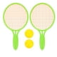 thumbnail image 1 of FELTECHELECTR juego de raqueta de tenis para niños (incluye 2 pelotas de tenis), juguete para exteriores para niños (verde), 1 of 7