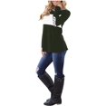 thumbnail image 3 of Haut Chemise à Manches Longues pour Femme à Col Rond, à Rayures à Blocs de Couleur avec Coudières Patchées, 3 of 7