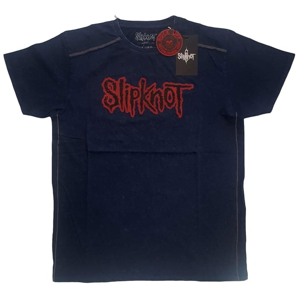 Slipknot - Camiseta Logotipo para Adultos Unisex (Azul Marino)