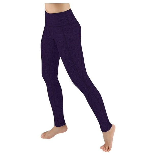 Plus Size Leggings With Pockets Casual Solid Color Fitness Tights