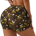 thumbnail image 2 of Wukai Flying Furry Honey Bees Print Pack Biker Shorts for Women Yoga Workout Gym Running Scrunch Active Shorts-X-Large, 2 of 8