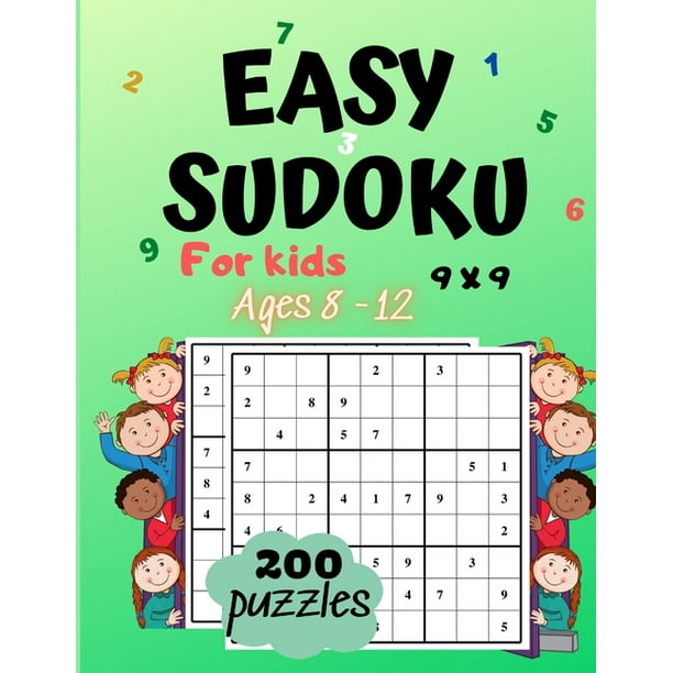 easy sudoku for kids 8 12 9 by 9 200 sudoku puzzles for kids beginners teens with solutions in a large print paperback walmart com