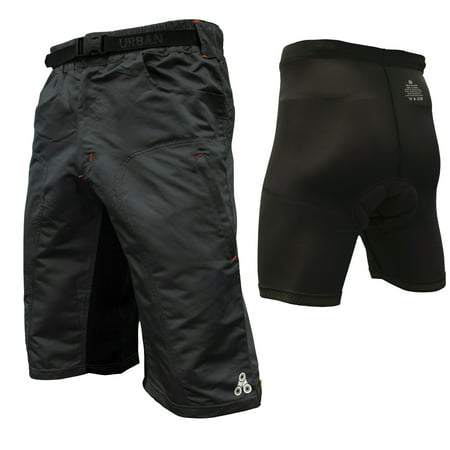 The Enduro - Men's MTB Off Road Cycling Shorts Bundle with ClickFast Padded Undershorts with Coolmax