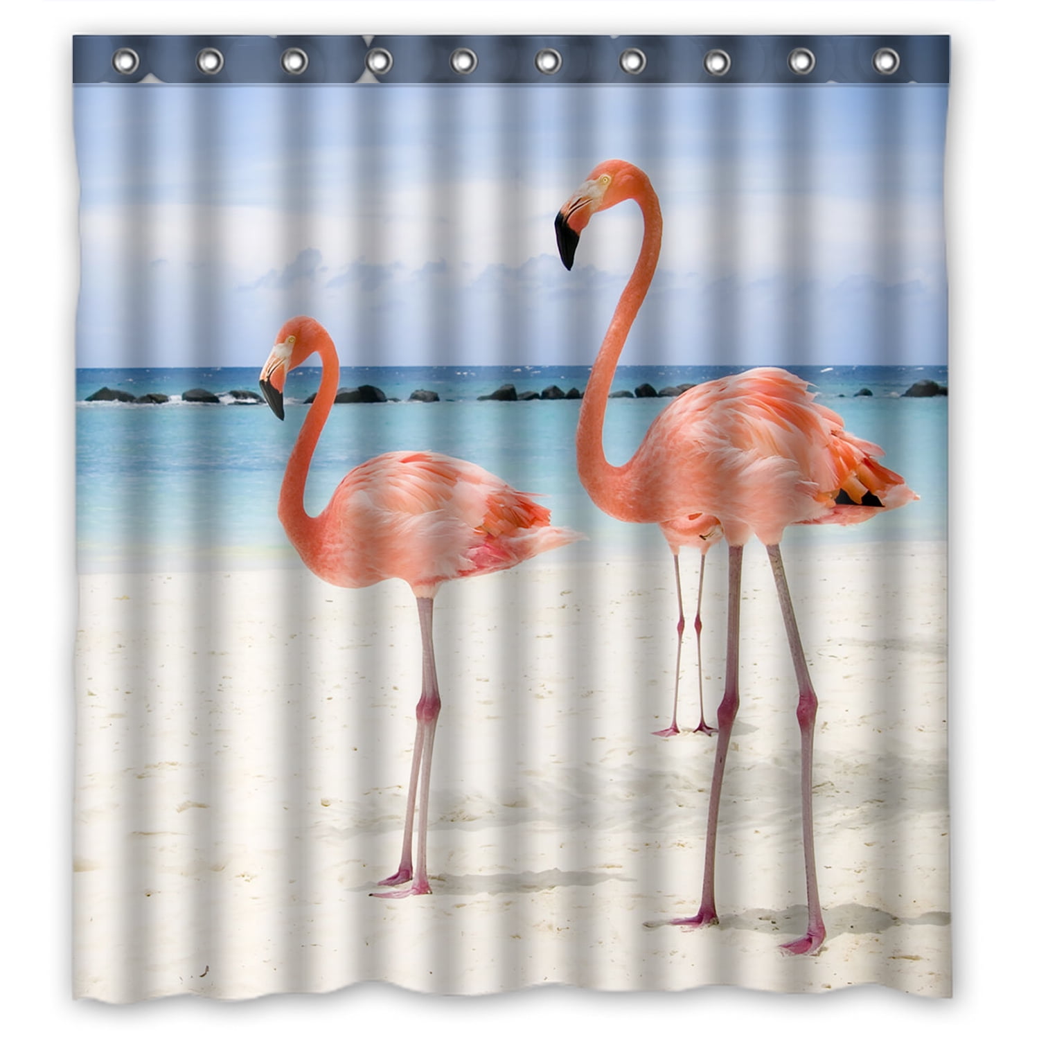 ZKGK Flamingo Waterproof Shower Curtain Bathroom Decor Sets with Hooks