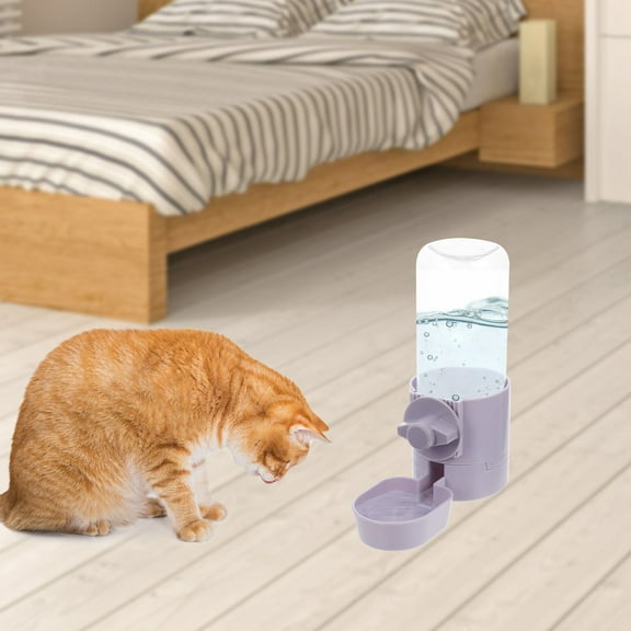 LEORX Portable Dog Water Bowl Hanging Pet Waterer Grey 1Pcs