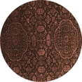 thumbnail image 1 of Ahgly Company Indoor Round Abstract Brown Contemporary Area Rugs, 4' Round, 1 of 4