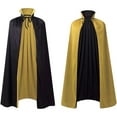 thumbnail image 2 of Gelikeya Halloween Reversible Hooded Cloak Unisex Stand Collar Cape Halloween Christmas Party Apparel, Yellow, Size 130cm, 2 of 6