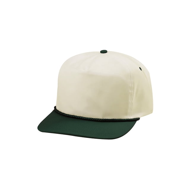 Top Headwear Twill Golf Cap - Natural/Dark Green