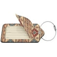 thumbnail image 2 of Disketp 4 PCS Luggage Tag for Suitcase,Traditional Tribal Aztec Leather Baggage Tag with Stainless Steel Loop Privacy Cover for Women Men Girls, 2 of 5