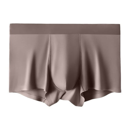 

HEVIRGO Men Panties U Convex Solid Color Stretchy Seamless Mid Waist Underwear Shorts Plus Size Anti Wrinkle Underpants for Bathroom