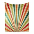 thumbnail image 1 of Vintage Rainbow Soft Flannel Fleece Throw Blanket, Vintage Rising Sun Pattern with Colorful Rays Retro Style Illustration, Cozy Plush for Indoor and Outdoor Use, 50" x 70", Multicolor, by Ambesonne, 1 of 6