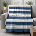 thumbnail image 2 of Navy Blue Grey Stripe Throw Blanket for Couch,Soft Lightweight Flannel Fleece Blanket,Minimalist Farmhouse Striped Microfiber Plush All Season Decorative Blankets Gifts for Sofa Office Travel 32"x48", 2 of 9