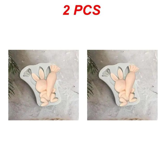 1/2PCS Easter Egg Mold Rabbit Silicone Mold Decorative Chocolate Bunny Baking Tool Drip Mold Happy Birthday Party Decor