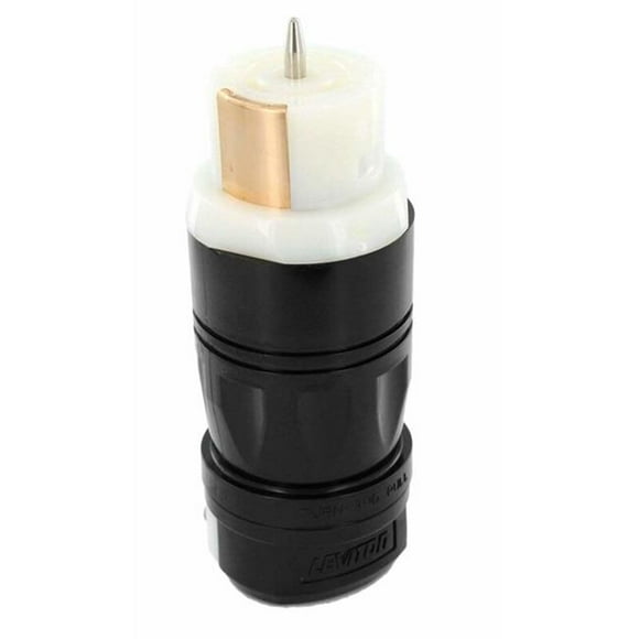 Leviton 120-CS636-04C 50 Amp 125-250V AC Non-Nema Locking Connecter, Black & White