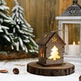 thumbnail image 4 of VOTRUDI Snowflakes Ornaments for Christmas Decoration,Glowing Wooden House Pendant for Creative Christmas Tree Decoration with Snowman, Elks and Snowflake Lighting.,Brown, 4 of 6