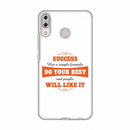 Asus Zenfone 5Z ZS620KL Case - Success Do Your Best, Hard Plastic Back Cover, Slim Profile Cute Printed Designer Snap on Case with Screen Cleaning (Best Way To Cut Hard Plastic)