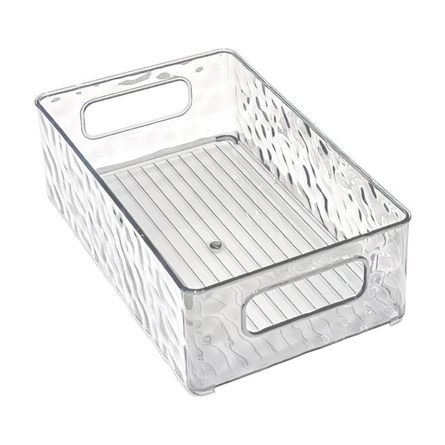 Bdday Small Bathroom Storage Glacier Pattern Storage Box High Value Bathroom Desktop Cosmetic Organiser Plastic with Handle Storage Basket Bathroom Storage Containers