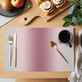 thumbnail image 2 of Placemats Set of 4, Pink Grey Ombre Woven Placemat, Linen Place Mats for Kitchen/Dining Tables, Farmhouse Gradient Minimalist Washable Table Mats for Party, 2 of 8